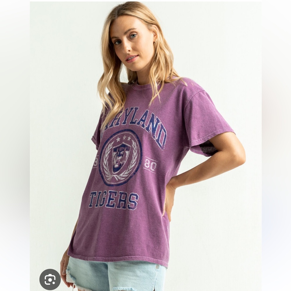 BDG Urban Outfitters Maryland Tigers Vintage Varsity Tee Crew Neck Tshirt